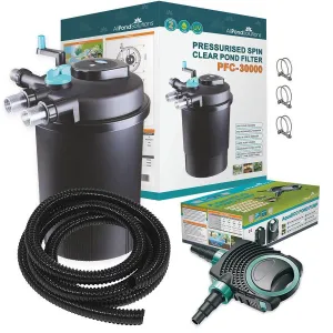 AllPondSolutions 30000L Pressurised Pond Filter PFC-30000-KIT 14000L/H Pump