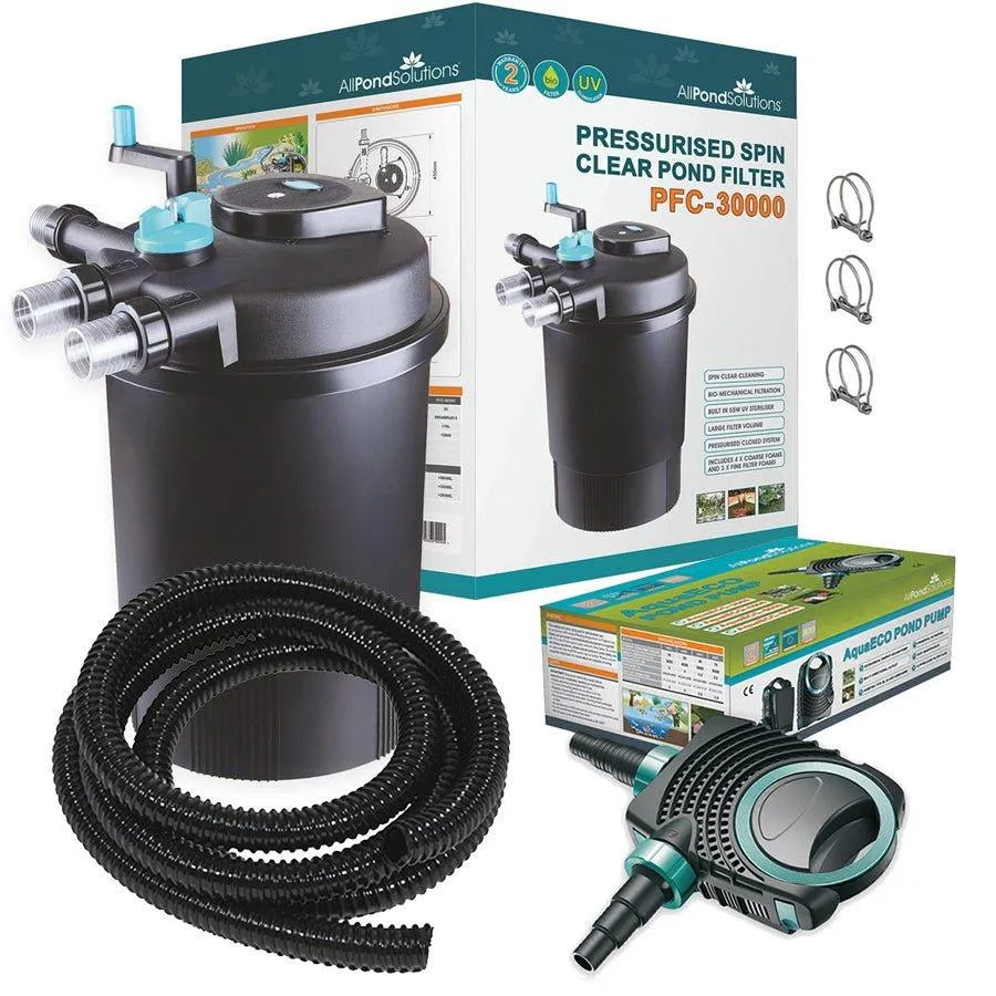 AllPondSolutions 30000L Pressurised Pond Filter PFC-30000-KIT 14000L/H Pump