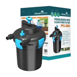 AllPondSolutions 3000L Pressurised Pond Filter 9w UV Easy Clean PFC-3000