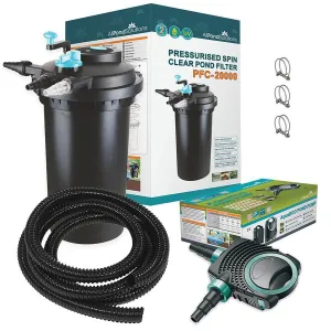 AllPondSolutions Pressurised Pond Filter Kit PFC-20000 & AquaECO-10000