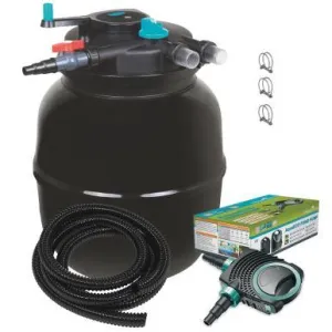 AllPondSolutions Pressurised Pond Filter PFC-50000 Full Kit with AquaECO-12000