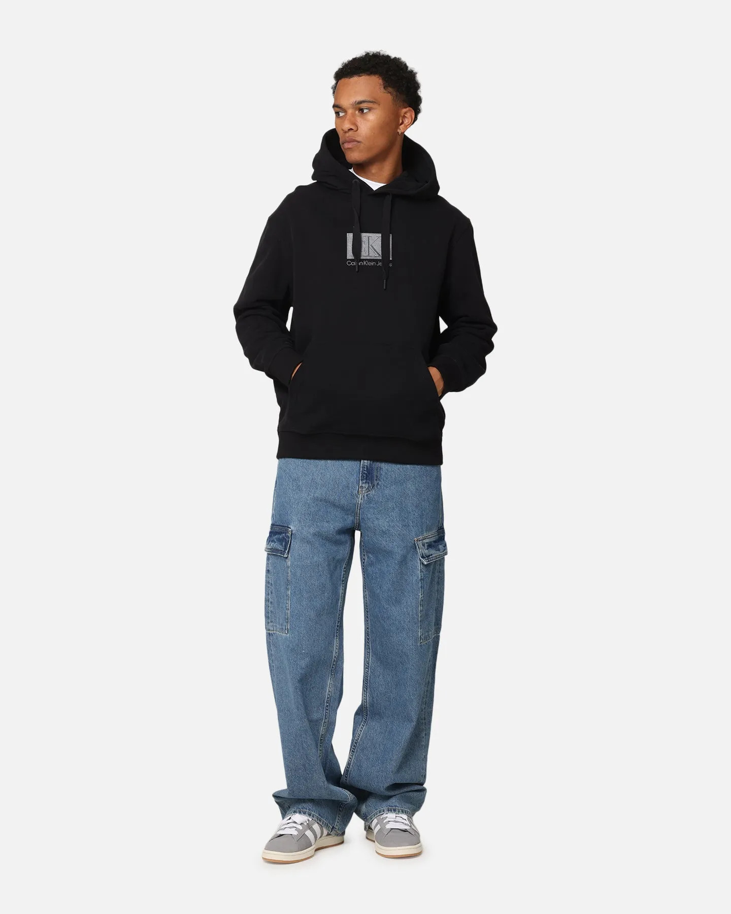 Calvin Klein Embroidery Patch Hoodie Black