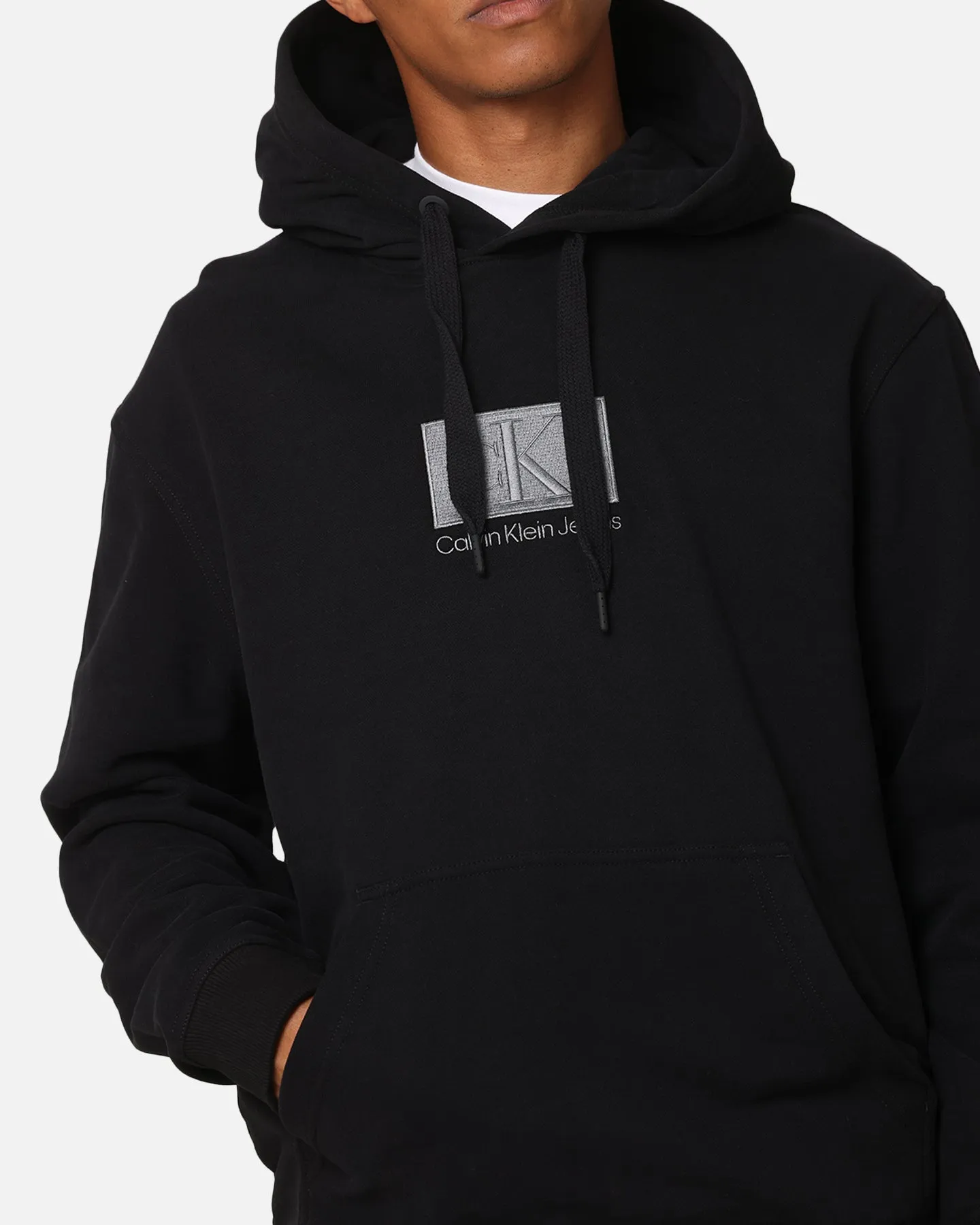 Calvin Klein Embroidery Patch Hoodie Black