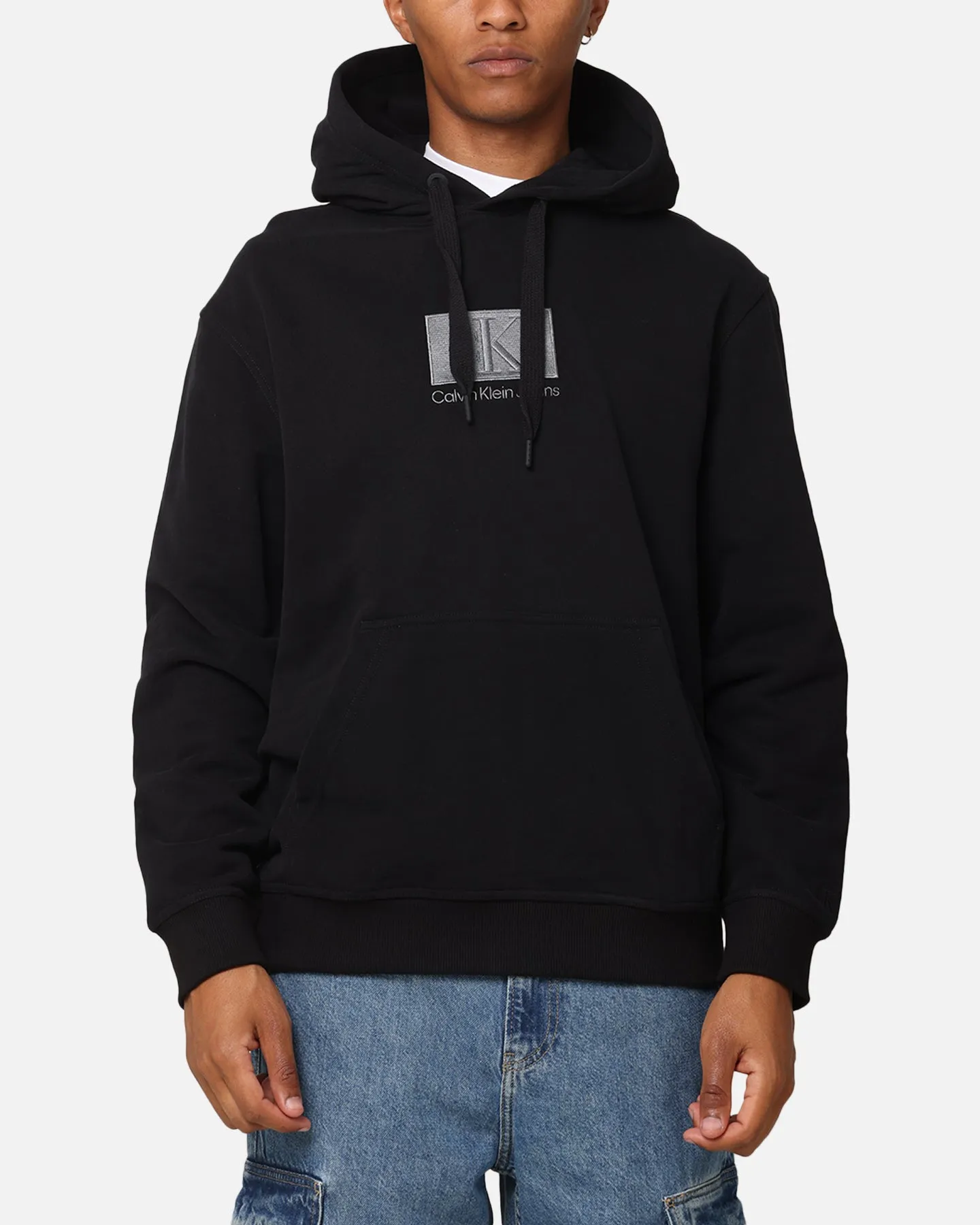 Calvin Klein Embroidery Patch Hoodie Black