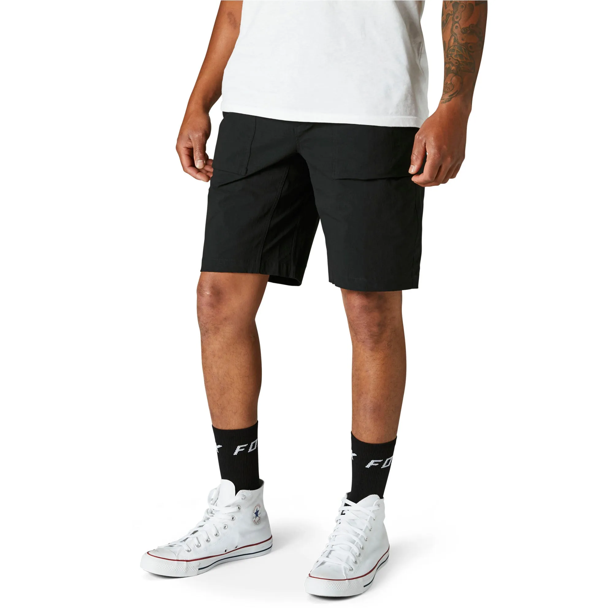 Fox Racing  Mens Black Survivlalist Utility Shorts DWR Rip Stop Elastic Waist