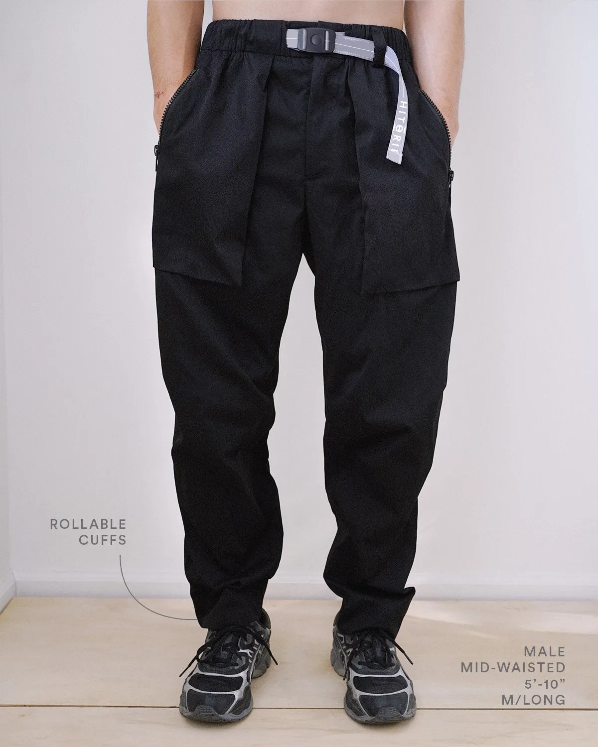 Hitorii S01 | Street Pant | Black   Green | Loose Fit