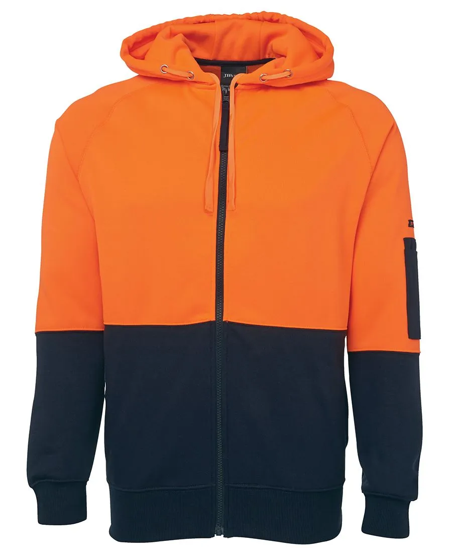 JB'S Hi Vis Full Zip Fleecy Hoodie - 6HVH