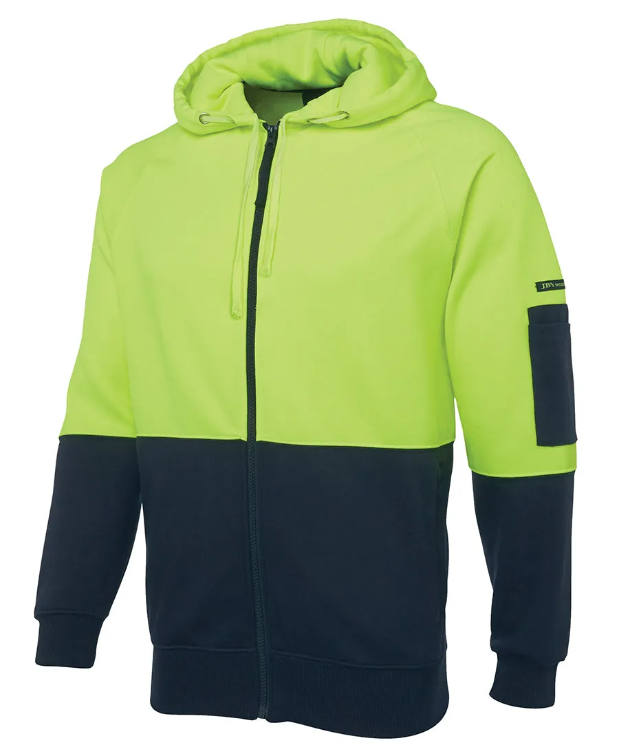 JB'S Hi Vis Full Zip Fleecy Hoodie - 6HVH