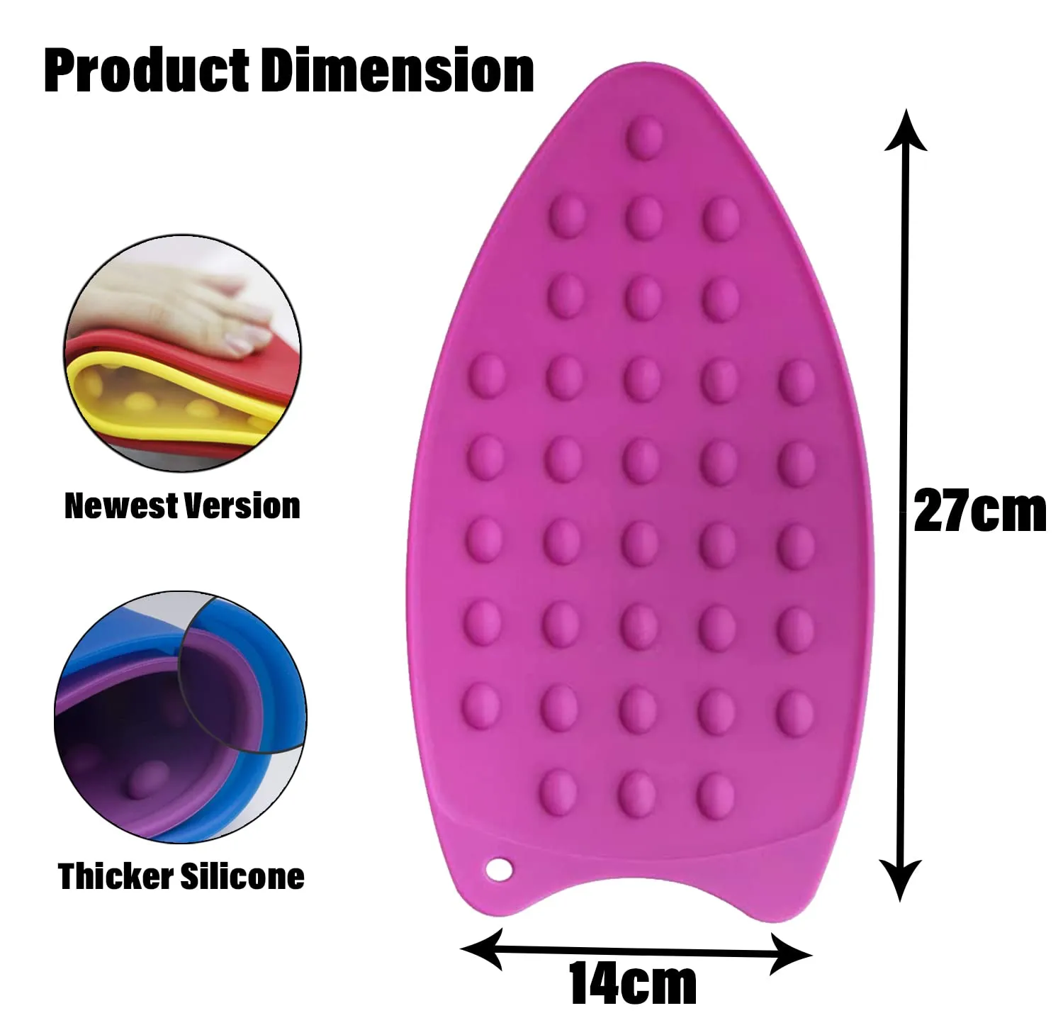 Kuber Industries Iron Mat | Flexible Silicone Iron Pad | Iron Rest Pads | Heat Resistant | Anti-Slip Mat | Protective Waterproof Insulation Iron Mat | Assorted