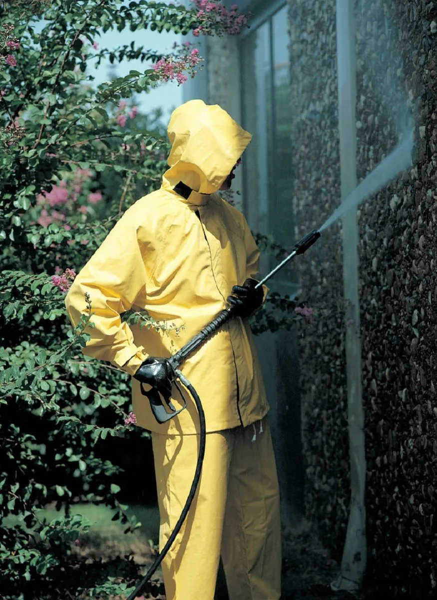 MCR Safety 3902 Hydroblast Series Rain Gear with Attached Hood and Bib Pants. Yellow, 1 Each