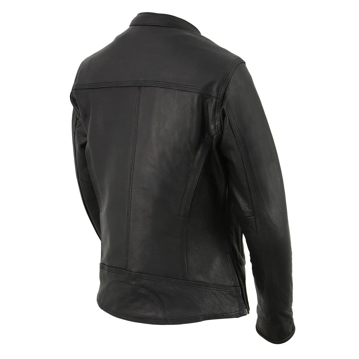 Milwaukee Leather MLL2552 Women's Cool-Tec Black Leather Scooter Triple Stitch Motorcycle Jacket