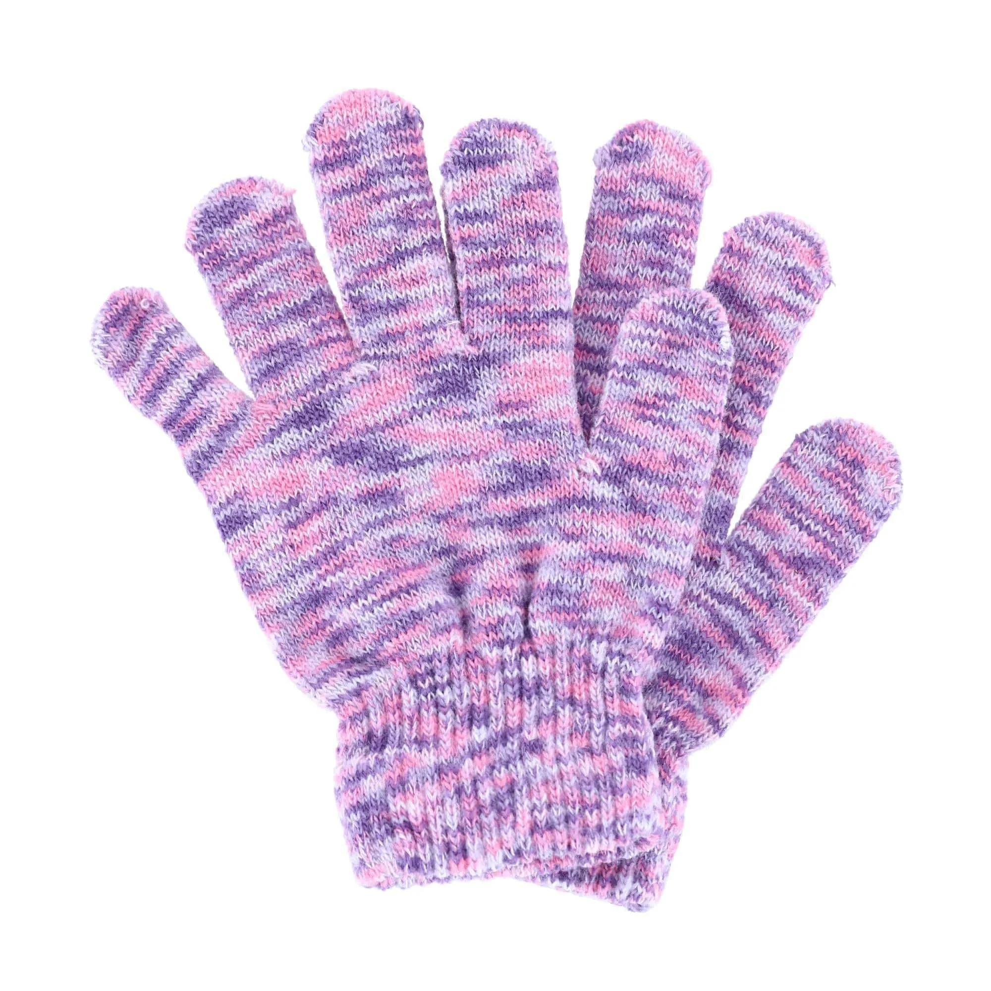 Polar Extreme Girl's One Size Multi Knit Magic Gloves (Pack of 3)