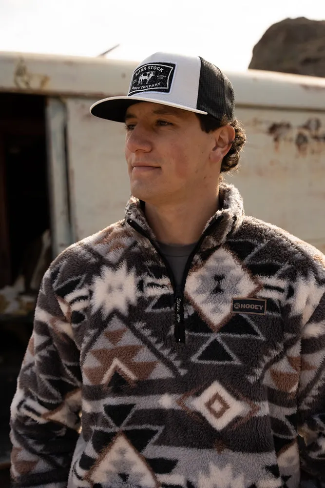 "Hooey Fleece Pullover" Grey/Aztec