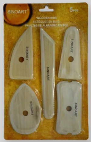SINOART WOODEN POTTERY RIBS 5PCS SET