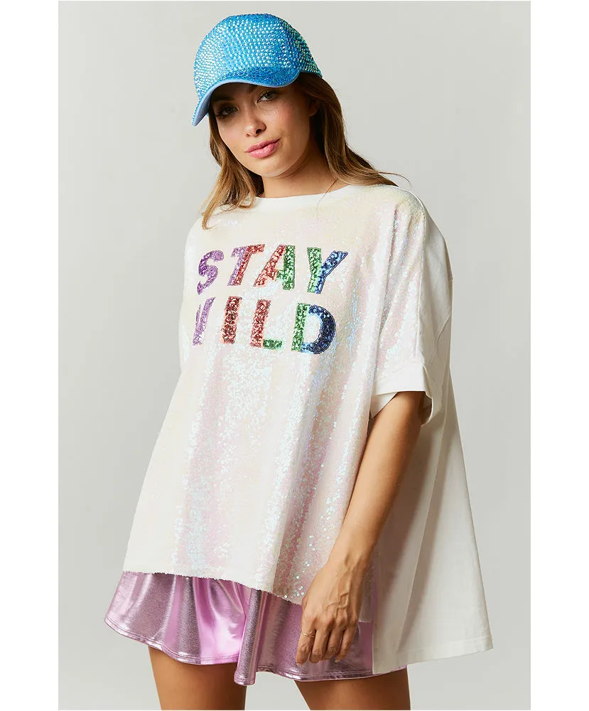 Stay Wild Sequin Top