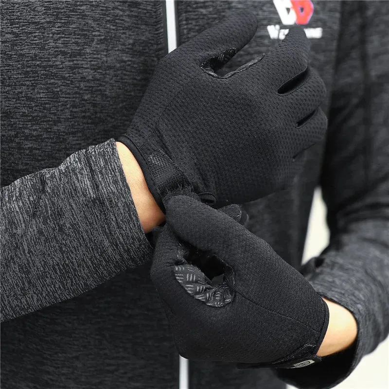 Summer Cycling Gloves Full Finger MTB Bike Gloves Touch Screen Non Slip Silicone Palm Driving Riding Gloves
