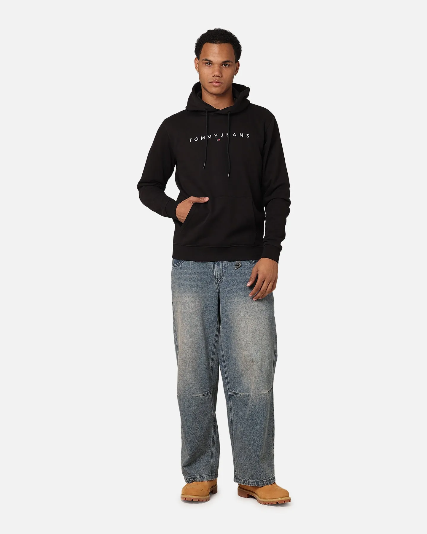 Tommy Jeans Reg Linear Logo Hoodie Black