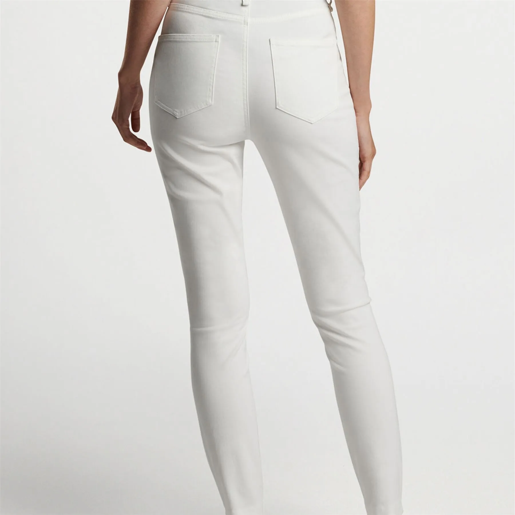 Womens Karlie Stretch Sateen High Rise Pants White - SS24