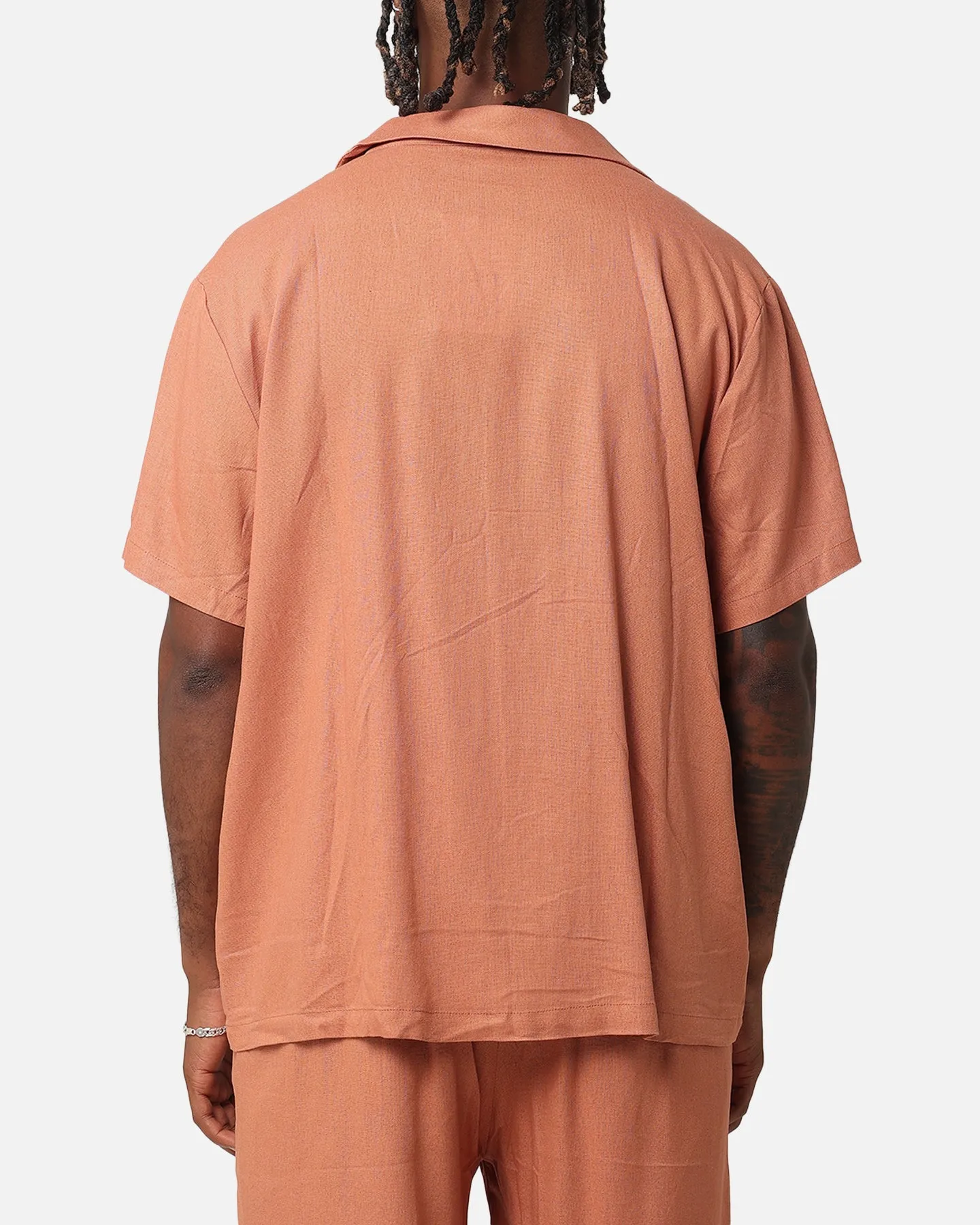 XXIII Desert Flower Linen Button Up Shirt Tan